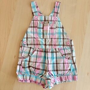 Vintage plaid OshKosh Shortalls 24M